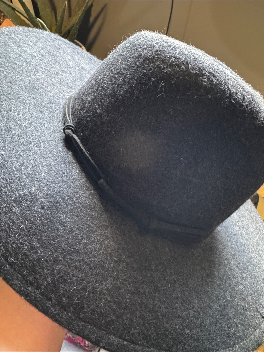 Universal Thread Black Wide Brim Wool Fedora Hat